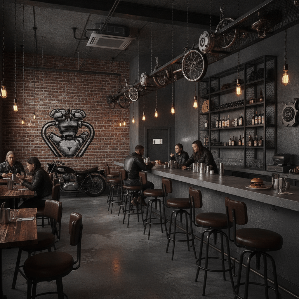 Garage-Atmosphäre im Road Chicken Diner